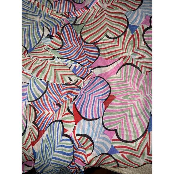 Marc Jacobs Womens Sz Small Silk Chiffon Backless Multicolor Short Sleeve Top - Picture 4 of 10